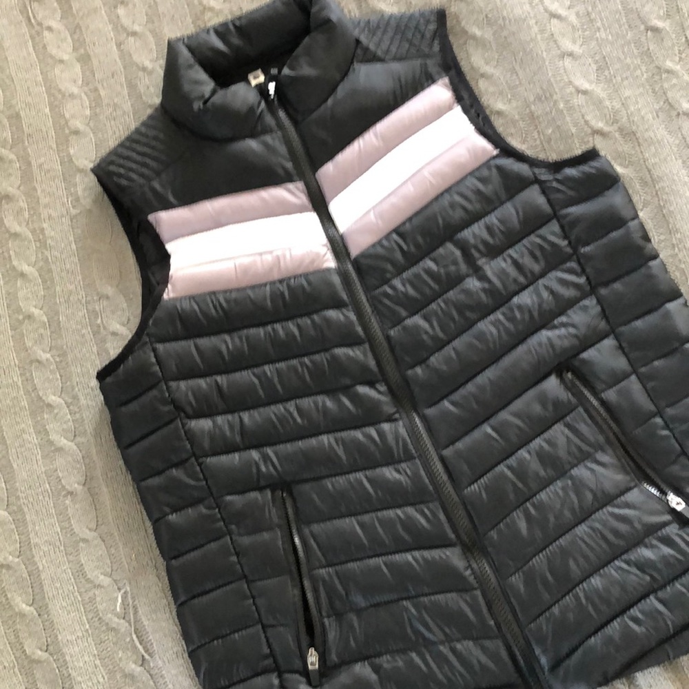 Fabletics Black striped down vest